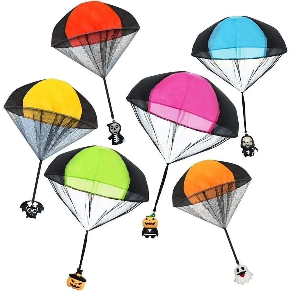 Bundle of 6 Pack Halloween Parachute Toys & 360 Halloween Temporary Tattoos